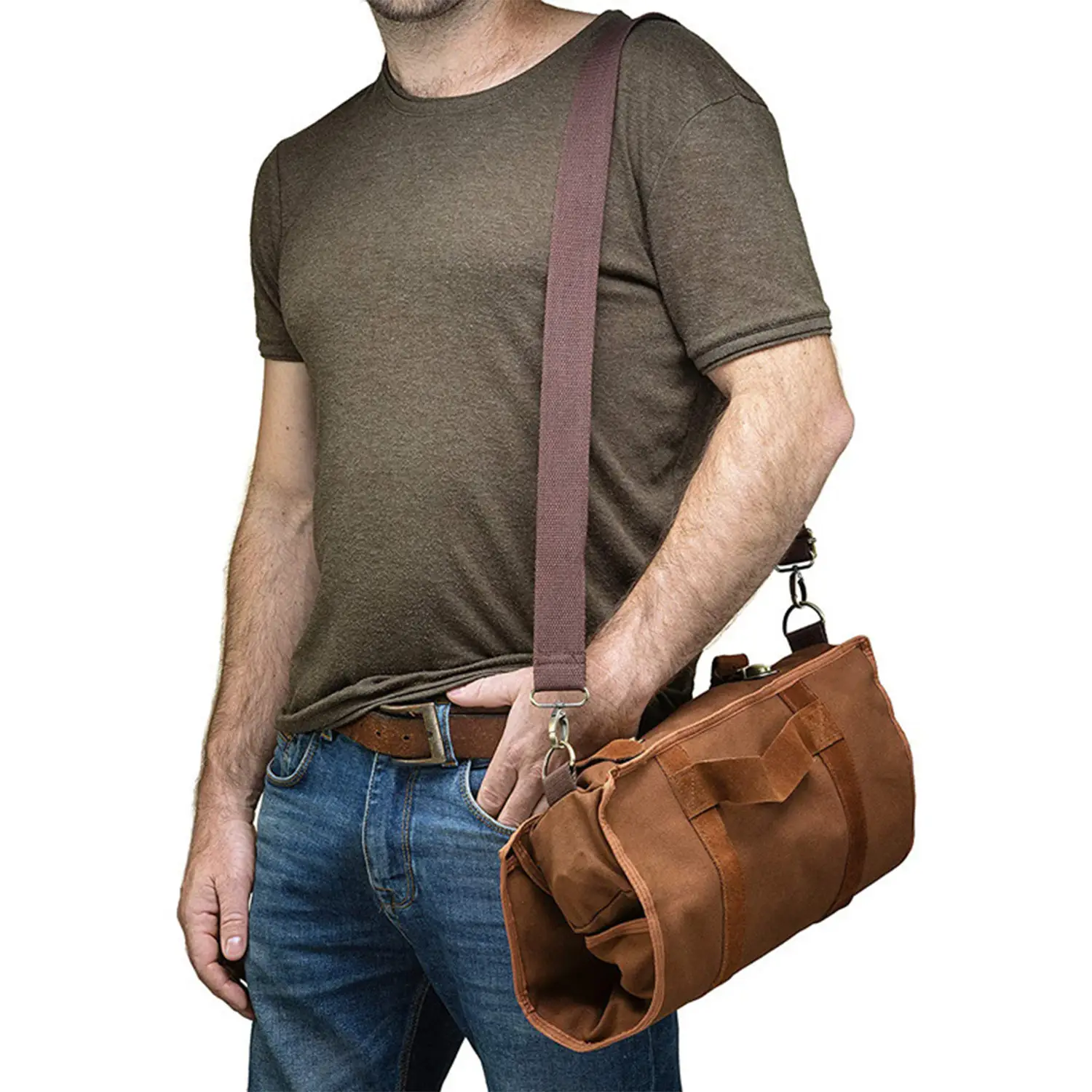 One-Shoulder Bending Storage Bag Canvas Storage Bag - Image 8