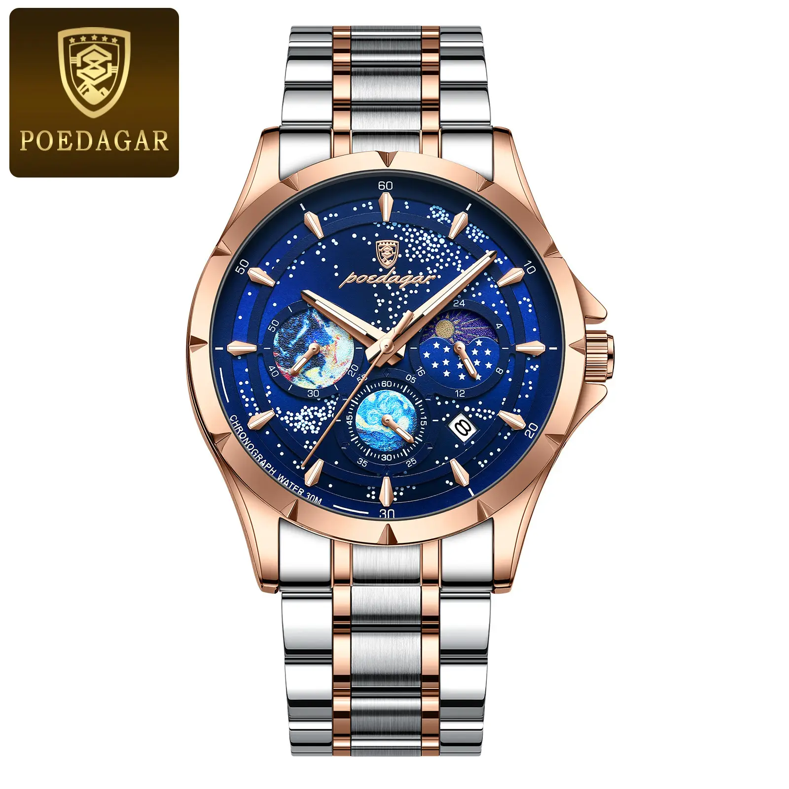 Super Luminous Men's Multi-Function Quartz Watch Blue Dial - Image 11