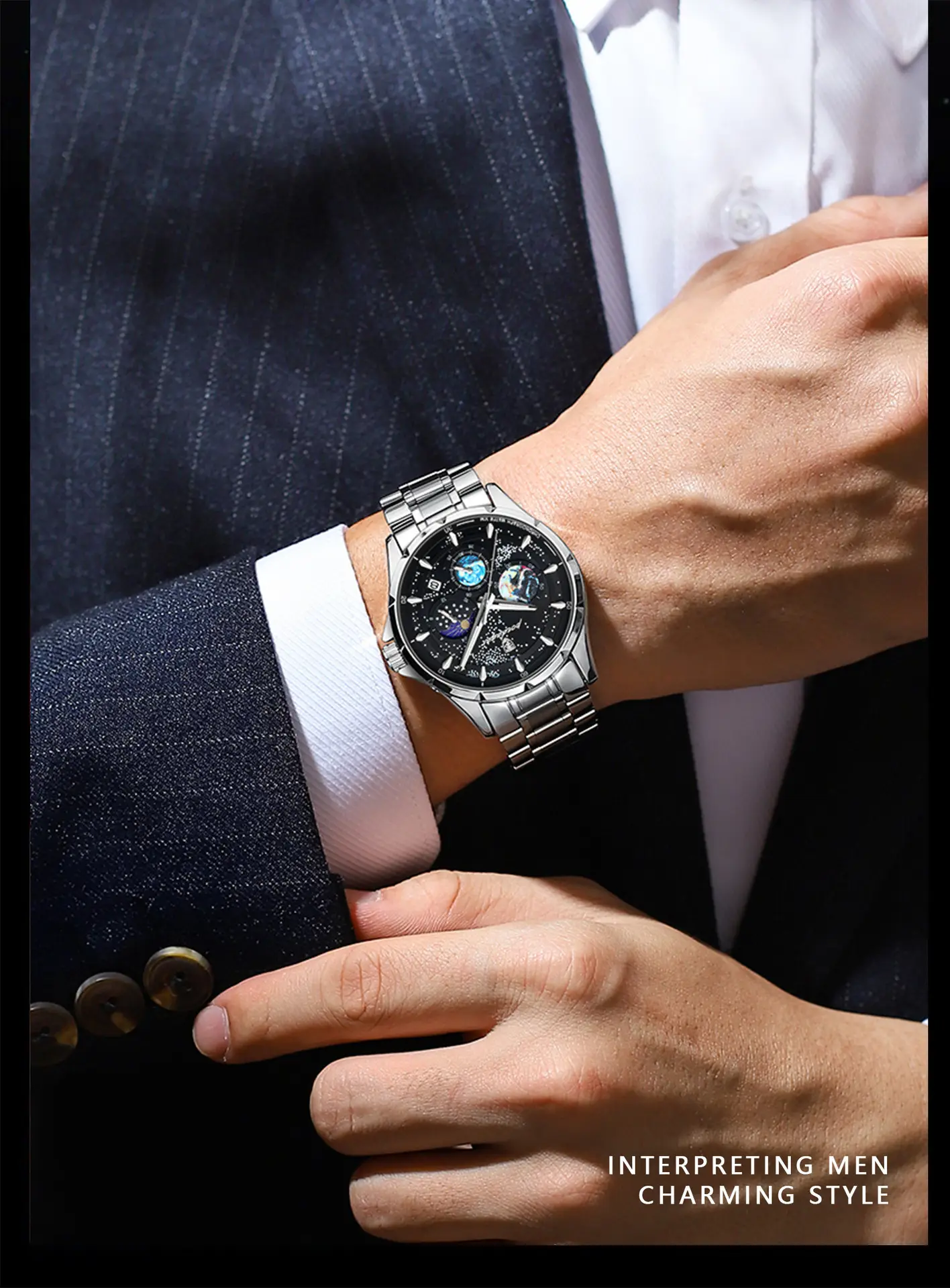 Super Luminous Men's Multi-Function Quartz Watch Blue Dial — feature 17
