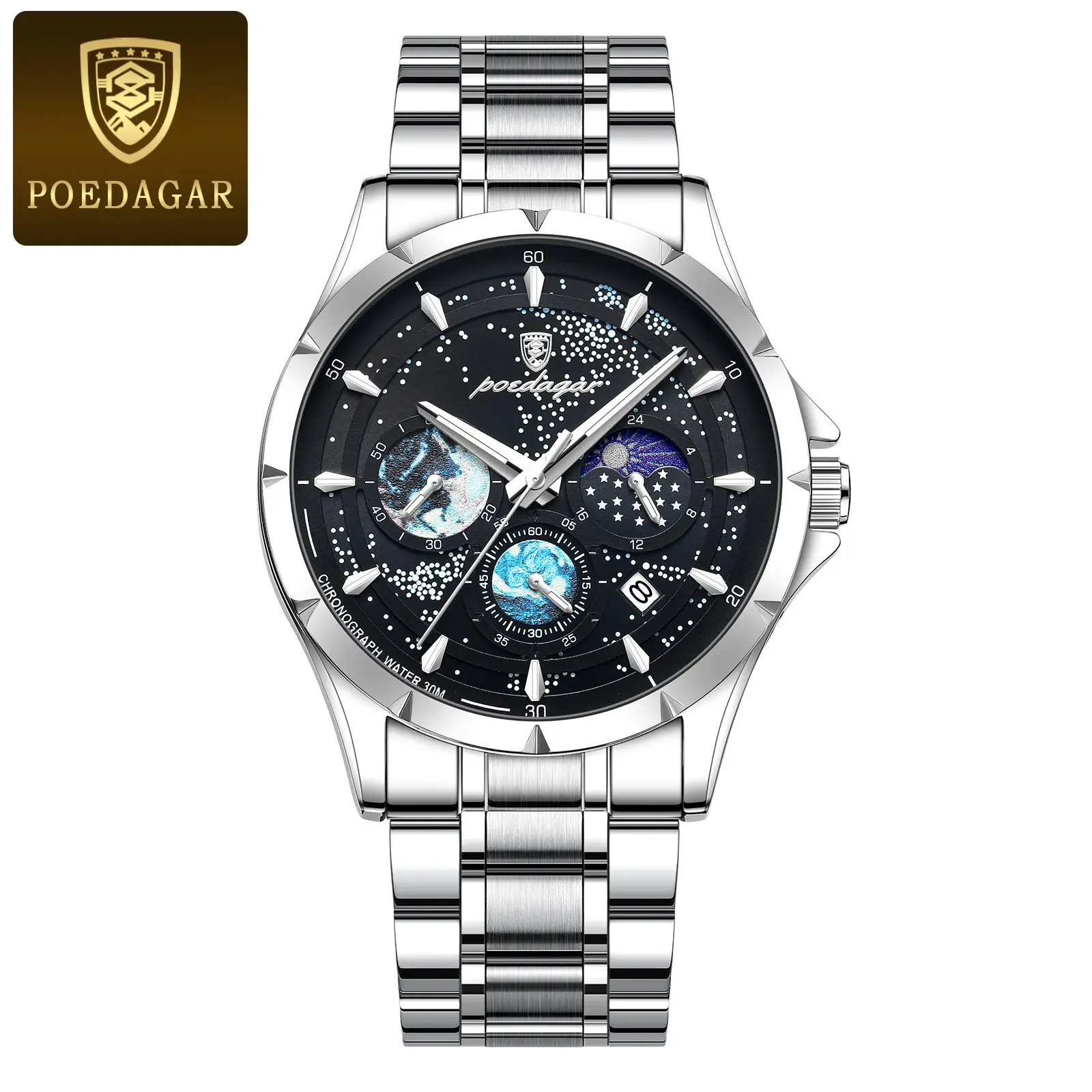 Super Luminous Men's Multi-Function Quartz Watch Blue Dial - Image 2