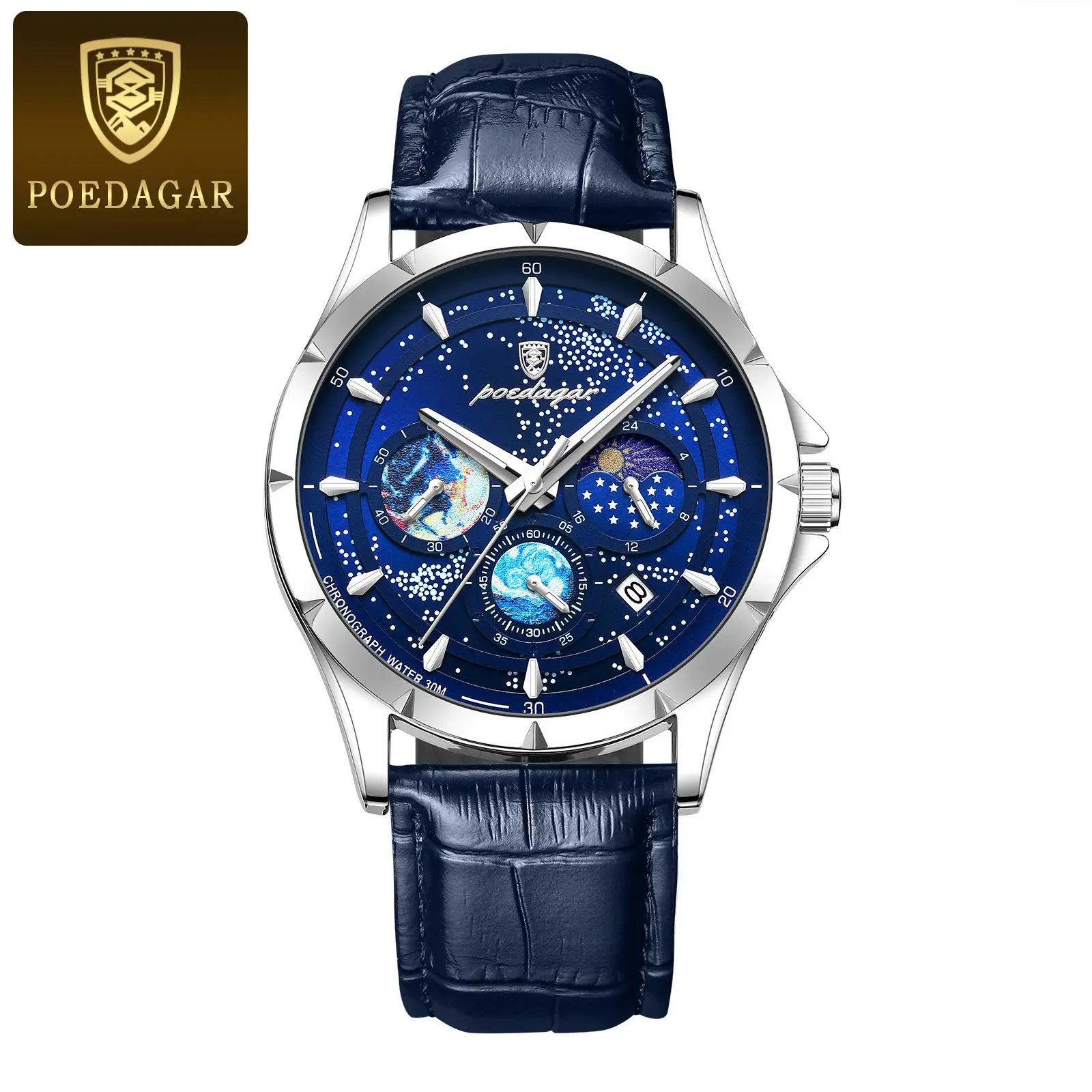 Super Luminous Men's Multi-Function Quartz Watch Blue Dial - Image 3