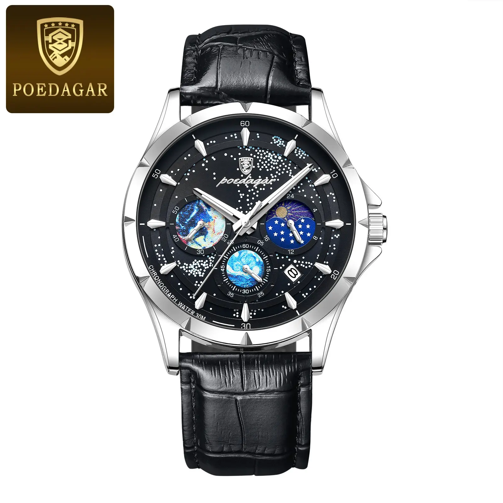 Super Luminous Men's Multi-Function Quartz Watch Blue Dial - Image 4