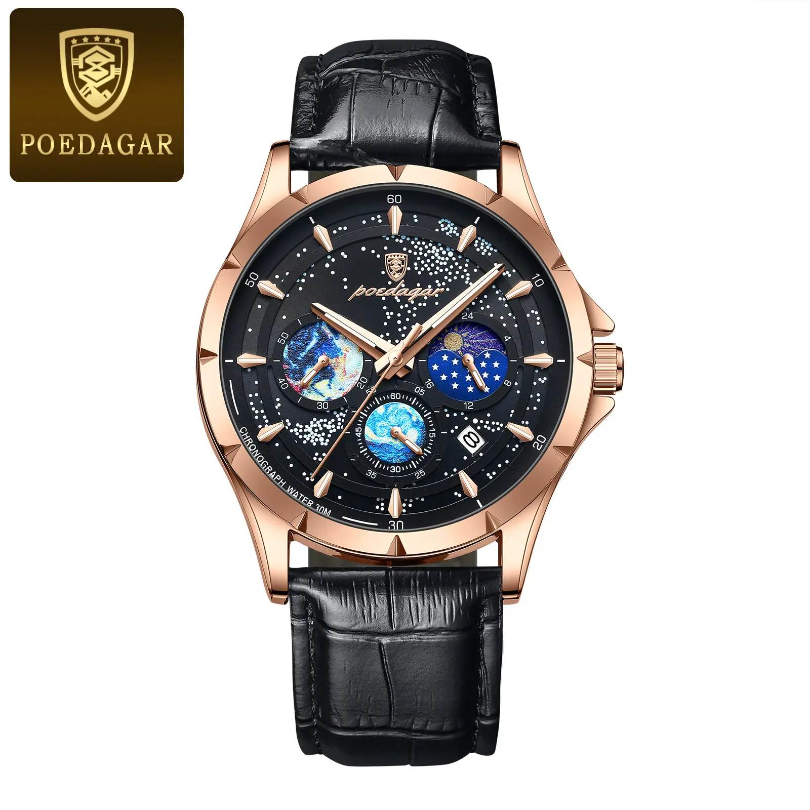 Super Luminous Men's Multi-Function Quartz Watch Blue Dial - Image 5