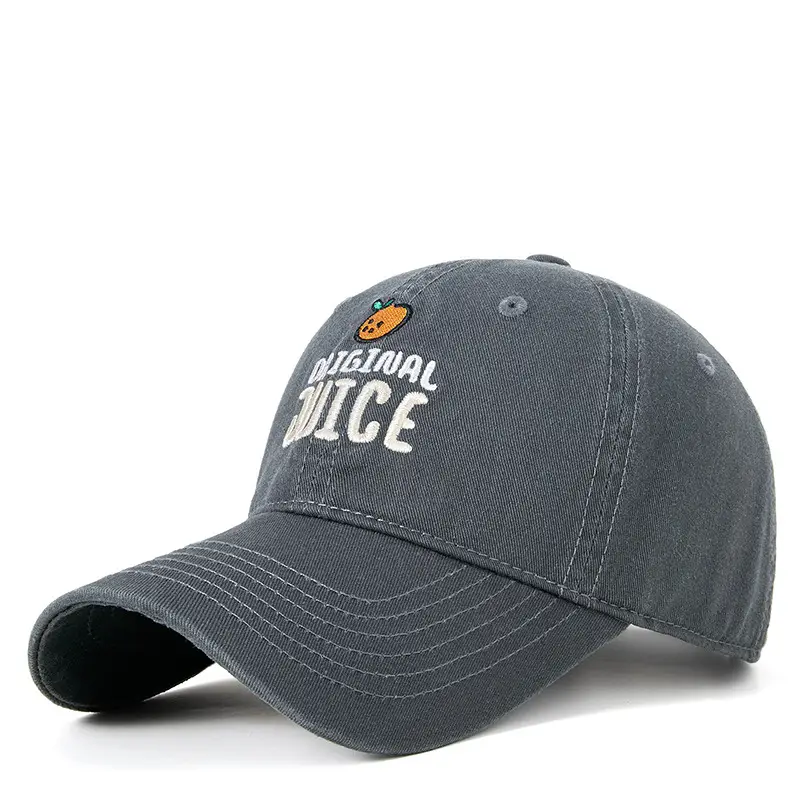 Women Baseball Cap with Letter Embroidery Grey