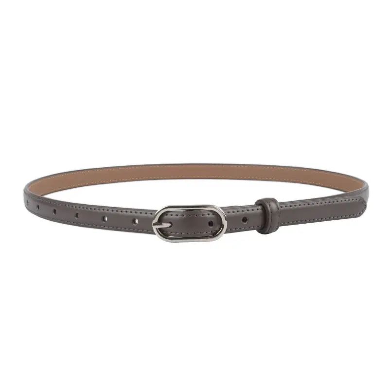 Women's Genuine Leather Belt Brown Adjustable Buckle - Image 16