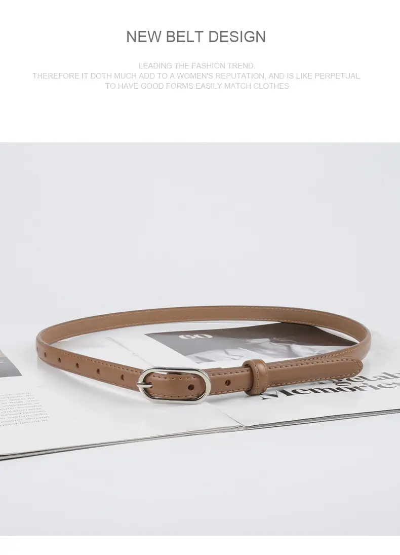Women's Genuine Leather Belt Brown Adjustable Buckle β feature 12