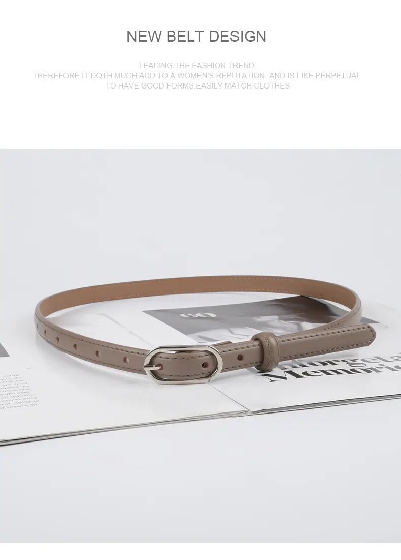 Women's Genuine Leather Belt Brown Adjustable Buckle β feature 13
