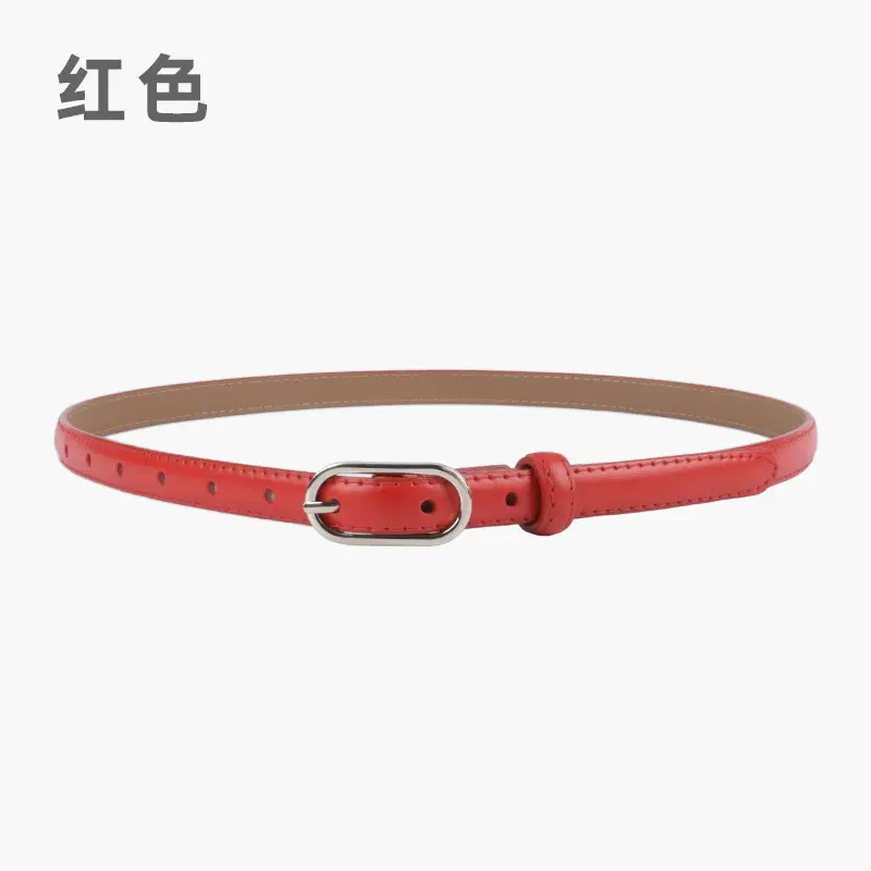 Women's Genuine Leather Belt Brown Adjustable Buckle - Image 10