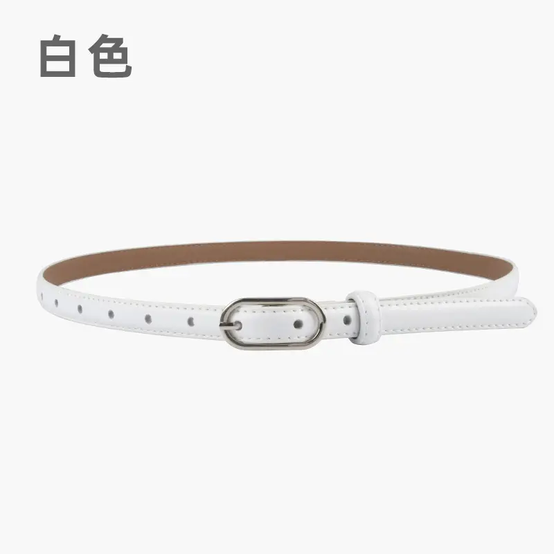 Women's Genuine Leather Belt Brown Adjustable Buckle - Image 3
