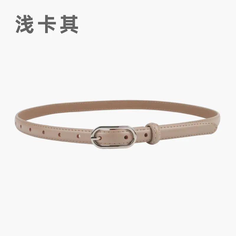 Women's Genuine Leather Belt Brown Adjustable Buckle - Image 6