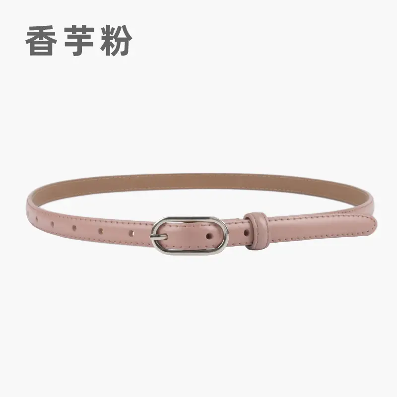 Women's Genuine Leather Belt Brown Adjustable Buckle - Image 7