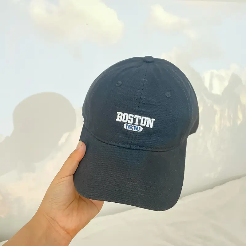 Boston Embroidered Women's Beige Baseball Cap — feature 17