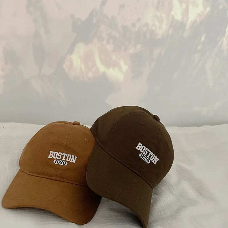 Boston Embroidered Women's Beige Baseball Cap — feature 5