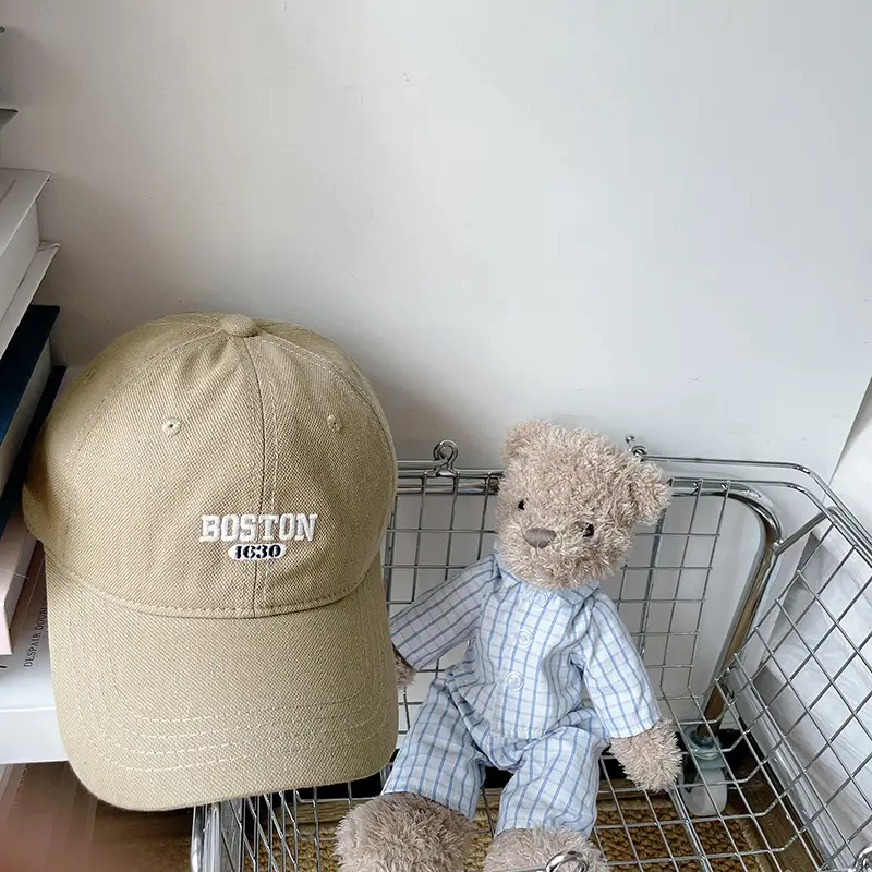 Boston Embroidered Women's Beige Baseball Cap — feature 6