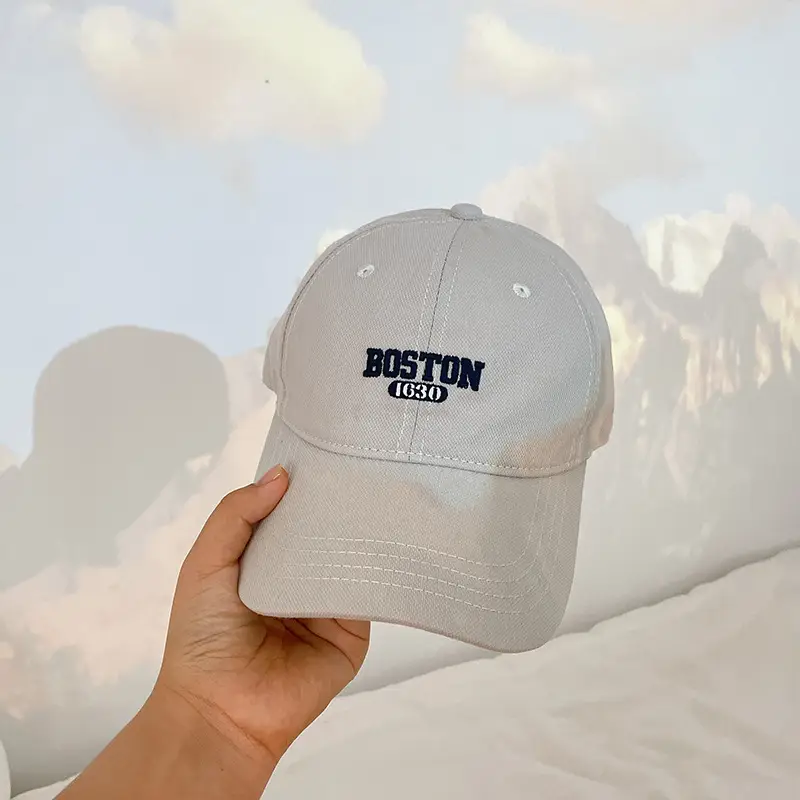 Boston Embroidered Women's Beige Baseball Cap — feature 16