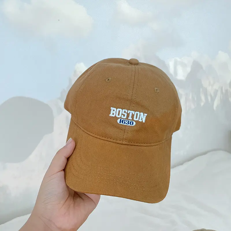 Boston Embroidered Women's Beige Baseball Cap — feature 13