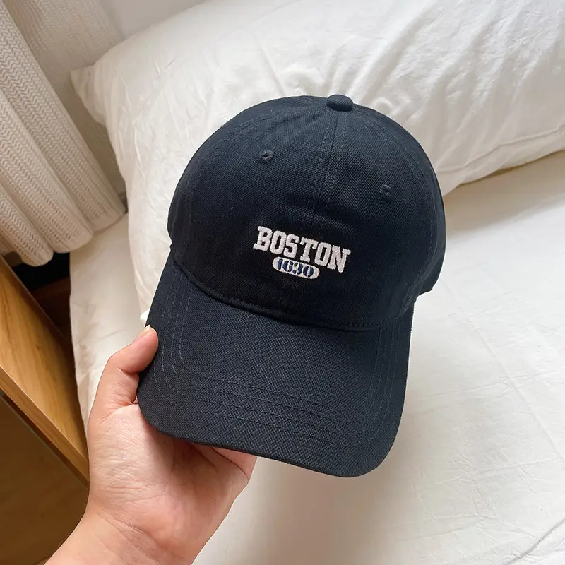 Boston Embroidered Women's Beige Baseball Cap — feature 18