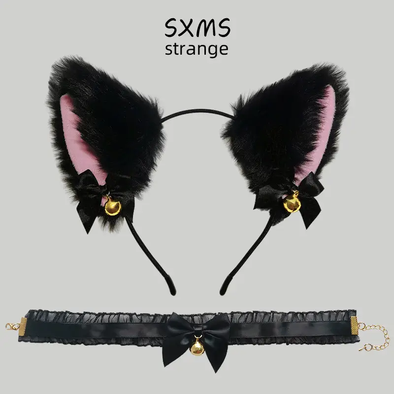 Cat Ear Hair Clip with Faux Fur & Bells for Women — feature 2