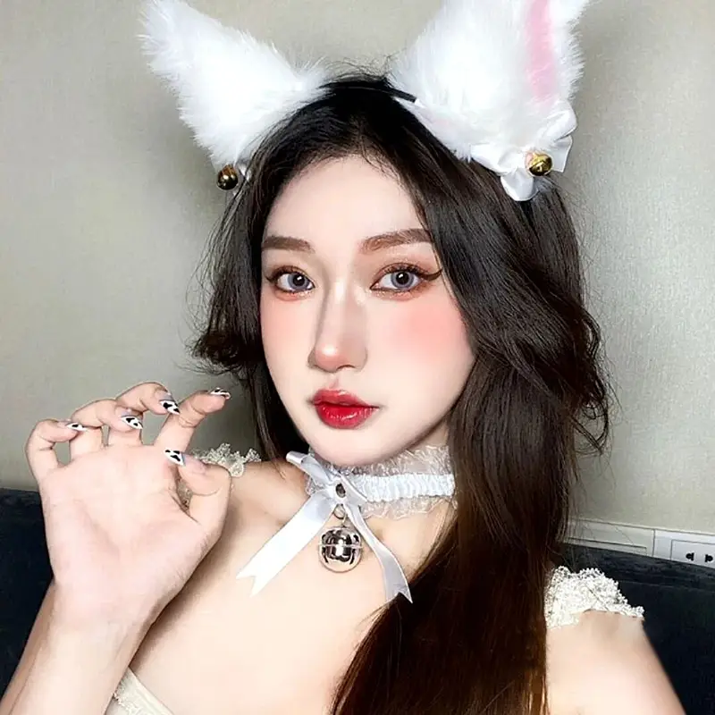 Cat Ear Hair Clip with Faux Fur & Bells for Women — feature 7