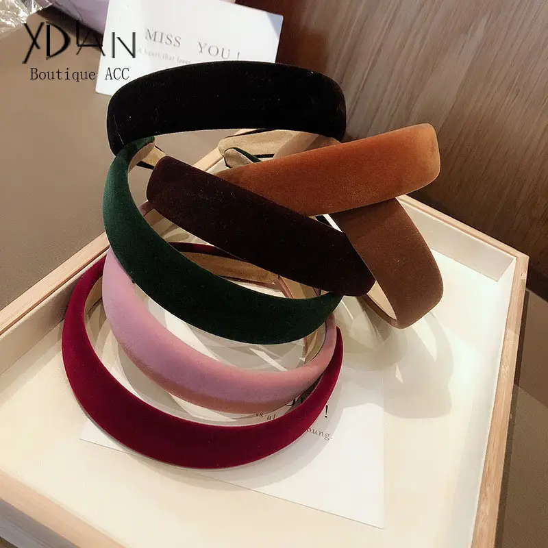 Maroon Velvet Hairband for Women Retro Hong Kong Style - Image 11