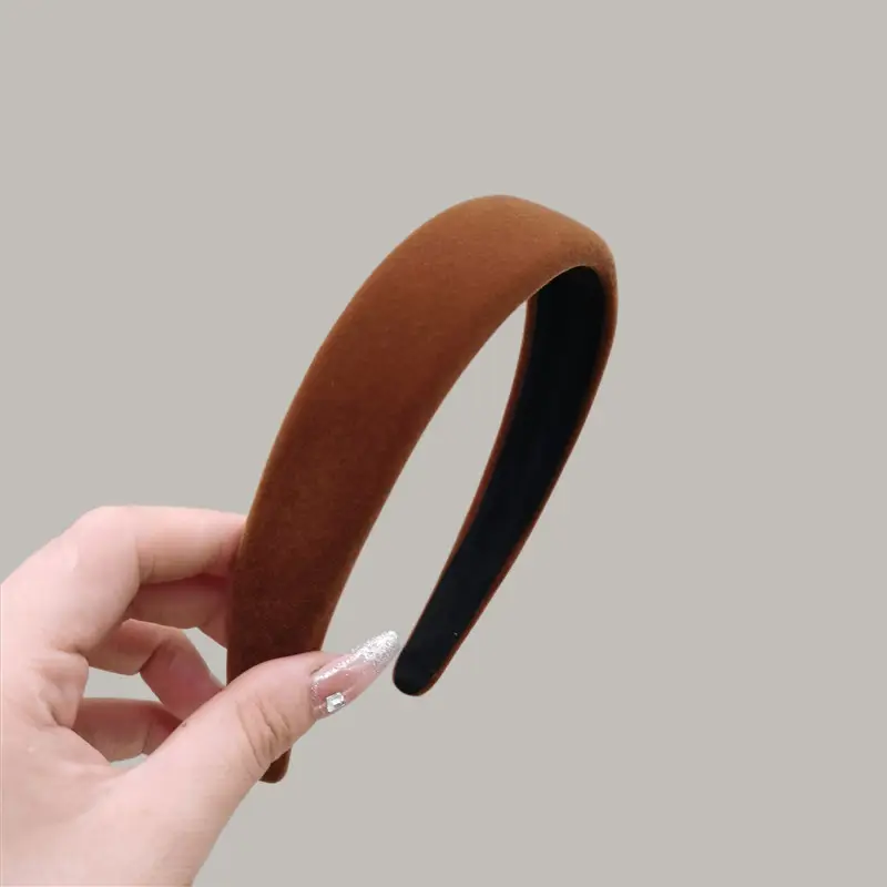 Maroon Velvet Hairband for Women Retro Hong Kong Style — feature 6