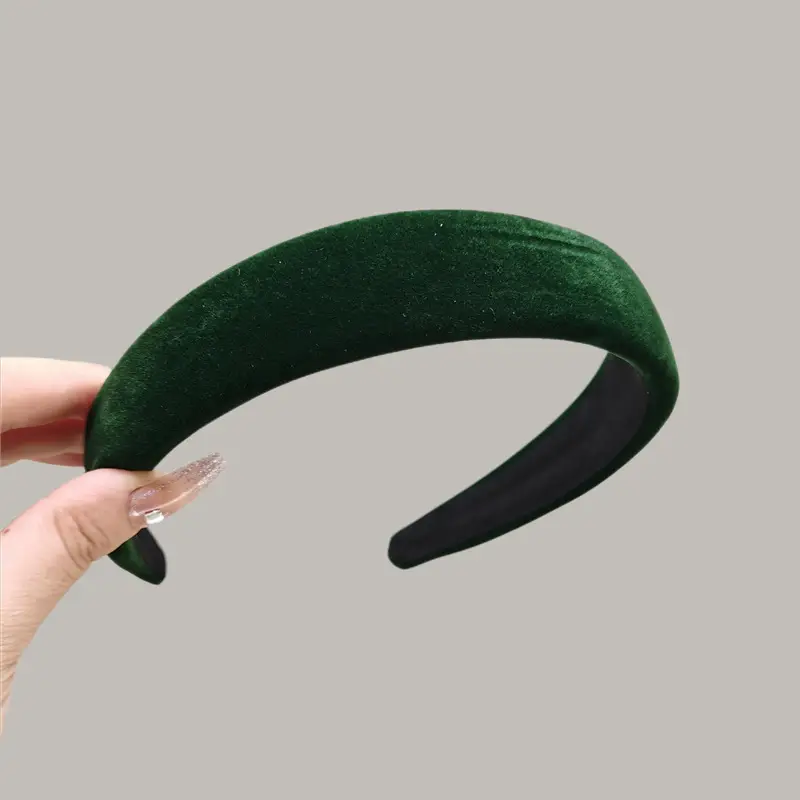 Maroon Velvet Hairband for Women Retro Hong Kong Style - Image 2