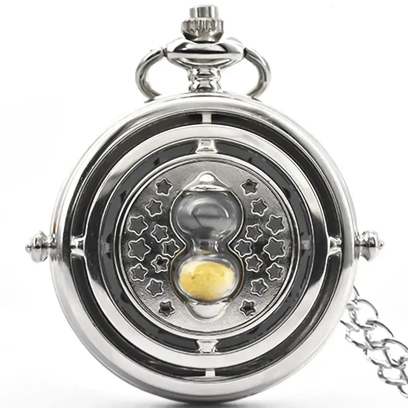 Gold Hollow Funnel Pocket Watch with Star Design - Image 2