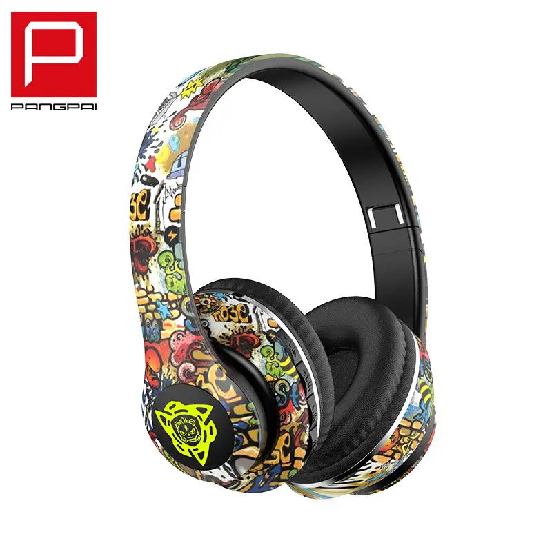 Cross-Border Graffiti Bluetooth Headset with Light-Up