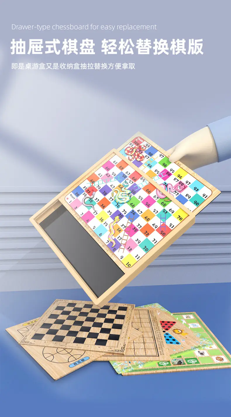 Checkers Flying Chess Gobang Chess Go Game Multi-function Chess Children Students Chess Educational Toys — feature 12