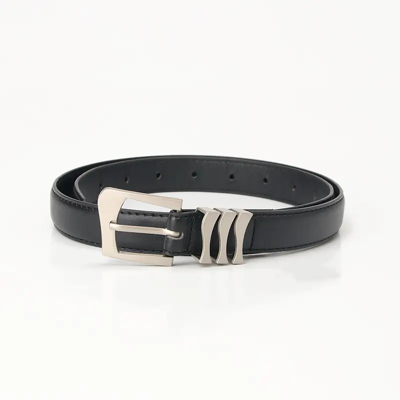 Women's Multi-color Belt with Silver & Brown Buckles - Image 2
