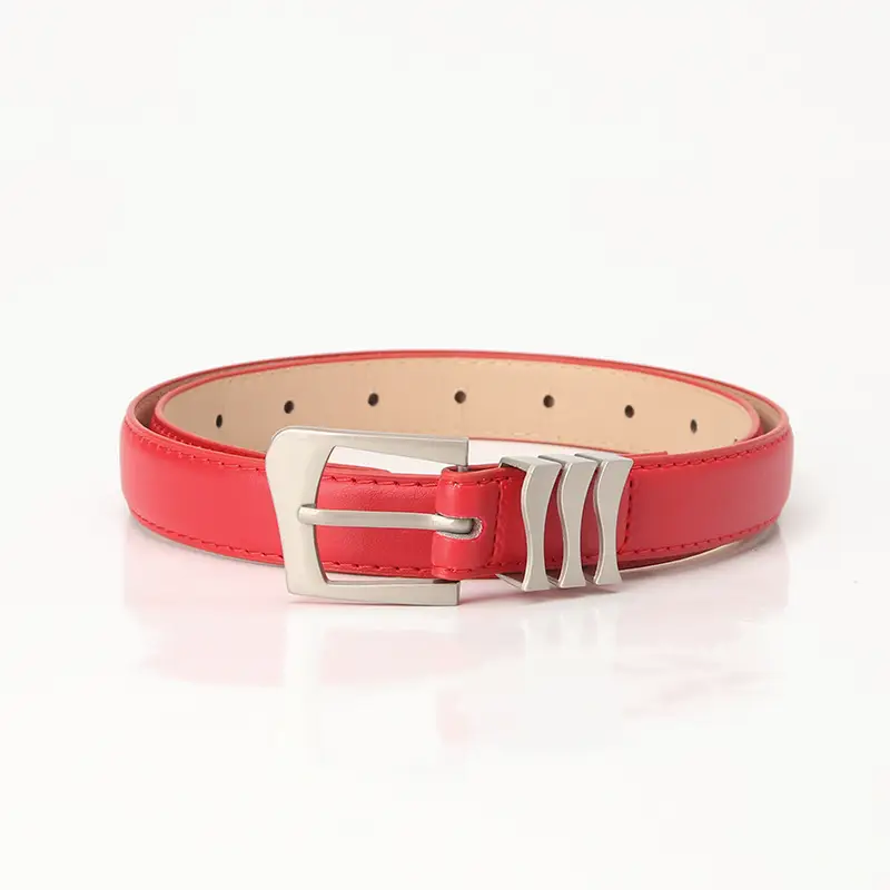 Women's Multi-color Belt with Silver & Brown Buckles - Image 3