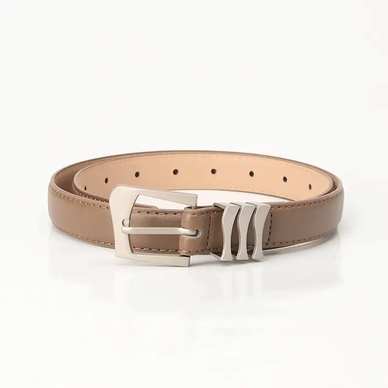 Women's Multi-color Belt with Silver & Brown Buckles - Image 4