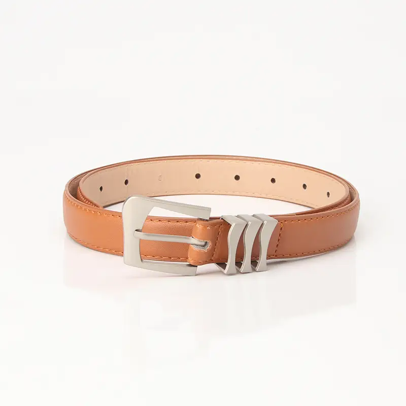 Women's Multi-color Belt with Silver & Brown Buckles - Image 5