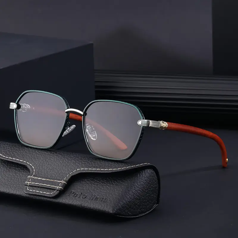 Vintage Men's Blue Sunglasses with Black Frames - Image 10