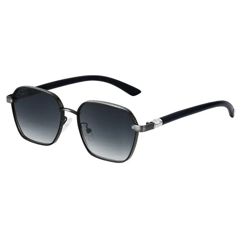 Vintage Men's Blue Sunglasses with Black Frames - Image 2