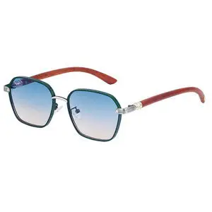 Vintage Men's Blue Sunglasses with Black Frames - Image 7