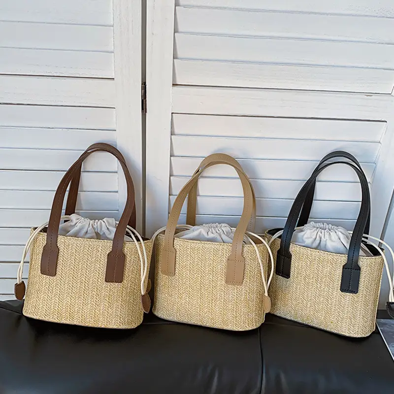 Women's Woven Shoulder Bag Large Capacity Korean Style - Image 5