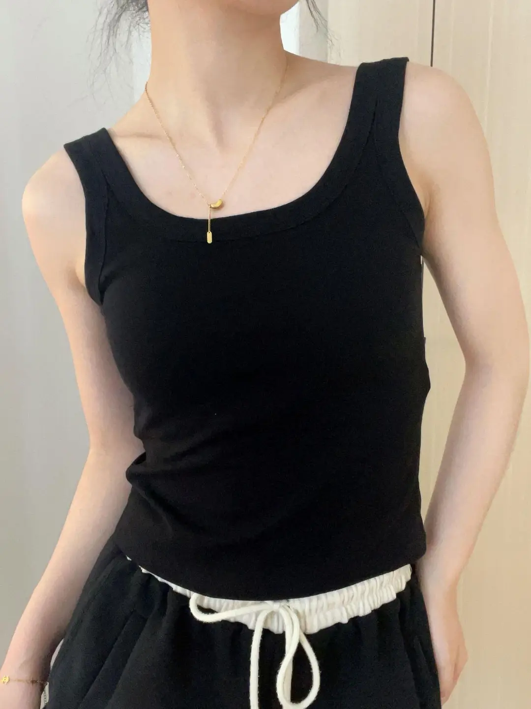 Solid Color Vest Sling Women's Comes with Chest Pad Fixed Cup Vest Covering Paramilia All-match Inner Wearing Simple Vest