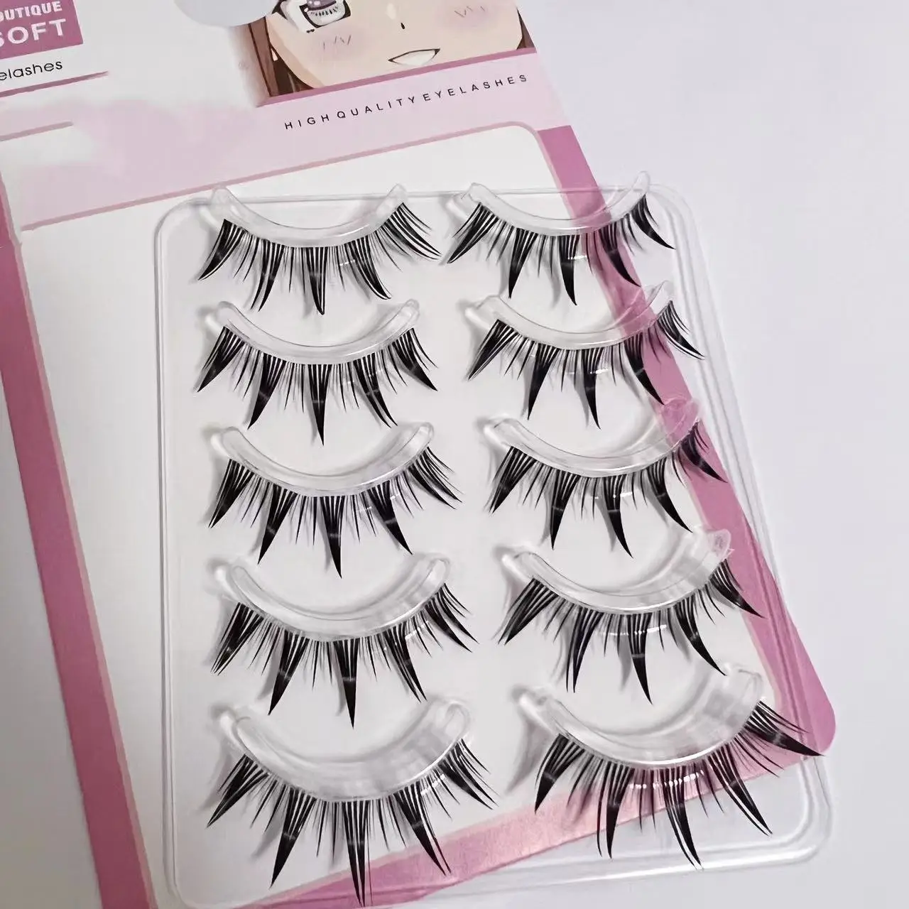 False Eyelashes Camellia Pointed Tail Thick Whole Piece — feature 2