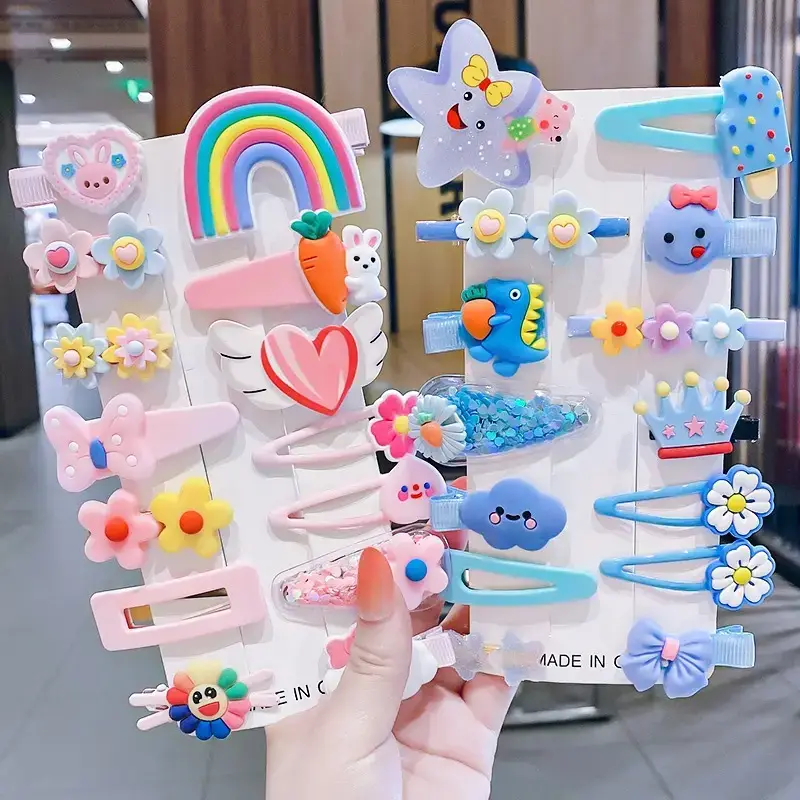 Cute Rainbow Hair Clips for Girls 14 Pcs