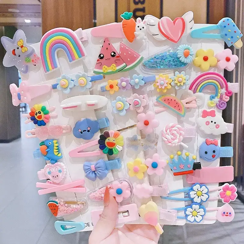 Cute Rainbow Hair Clips for Girls 14 Pcs
