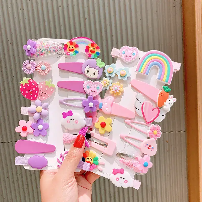 Cute Rainbow Hair Clips for Girls 14 Pcs