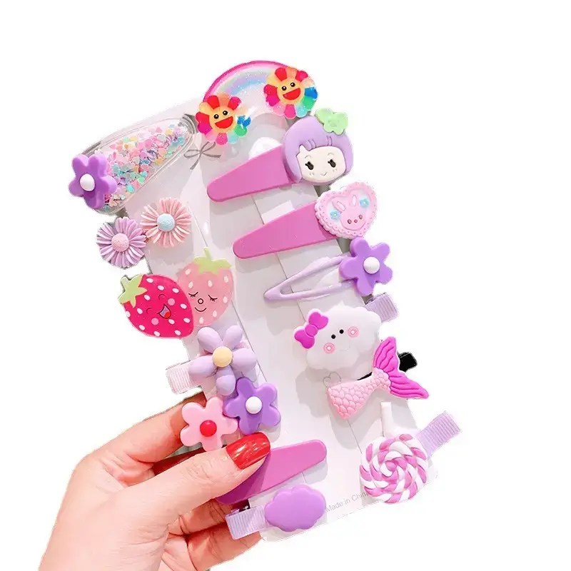 Cute Rainbow Hair Clips for Girls 14 Pcs