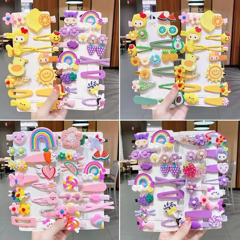 Cute Rainbow Hair Clips for Girls 14 Pcs — feature 1