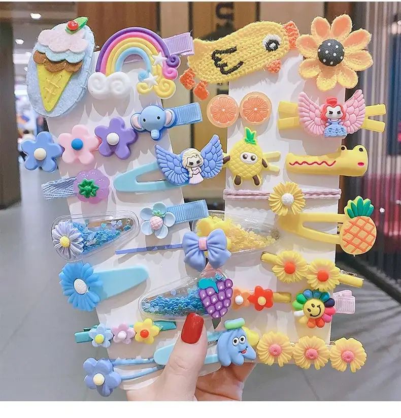 Cute Rainbow Hair Clips for Girls 14 Pcs — feature 2