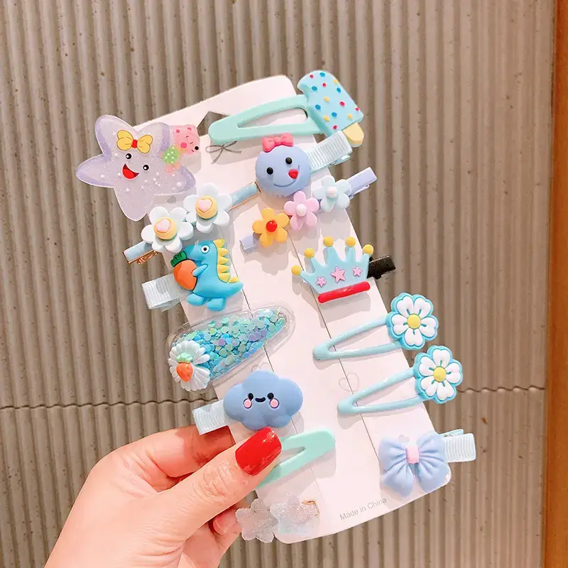 Cute Rainbow Hair Clips for Girls 14 Pcs