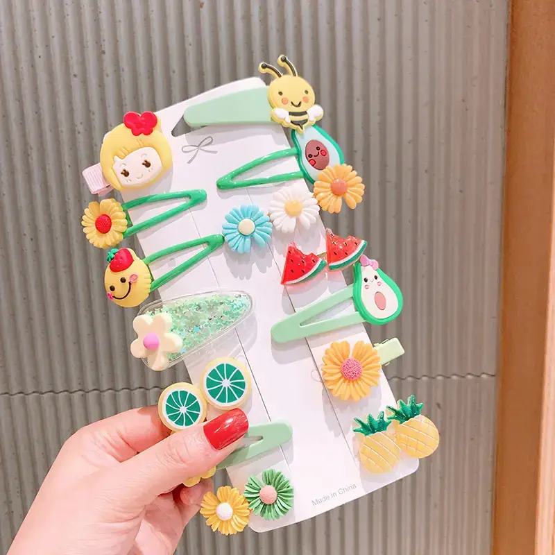 Cute Rainbow Hair Clips for Girls 14 Pcs