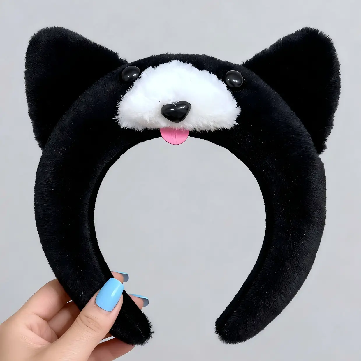 Cute Cartoon Headband with Pink Bow and Cat Ears