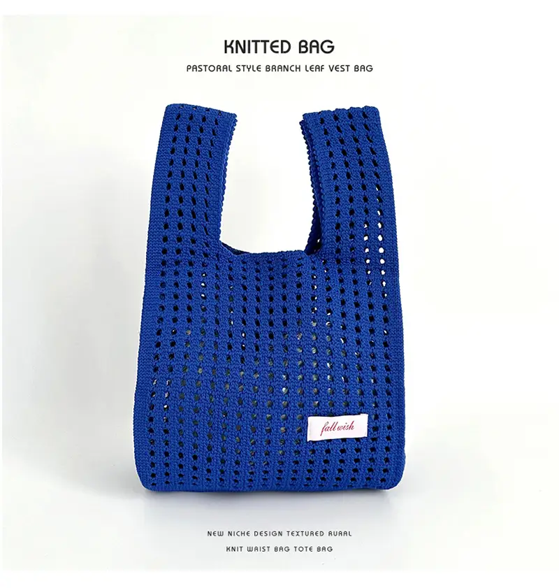 Green Knitted Women's Shoulder Bag Casual Tote — feature 10