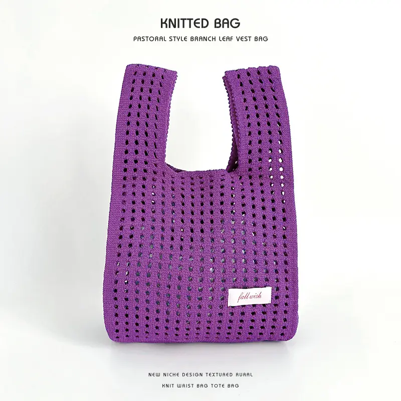 Green Knitted Women's Shoulder Bag Casual Tote